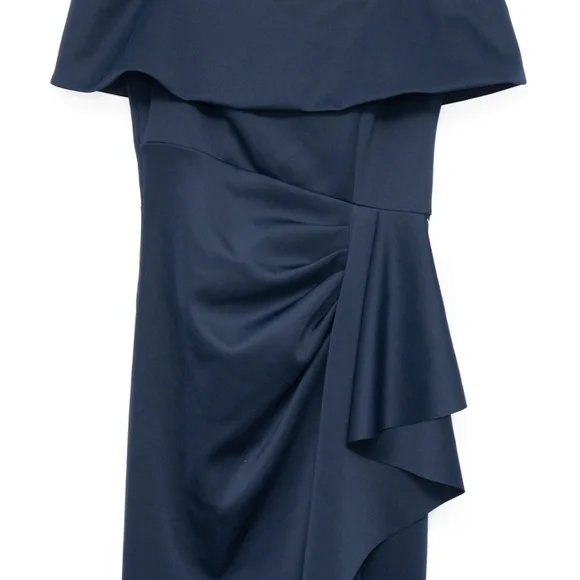 Xscape Jenny Long‎ Scuba Off The Shoulder Rouched Dress - Picture 10 of 12